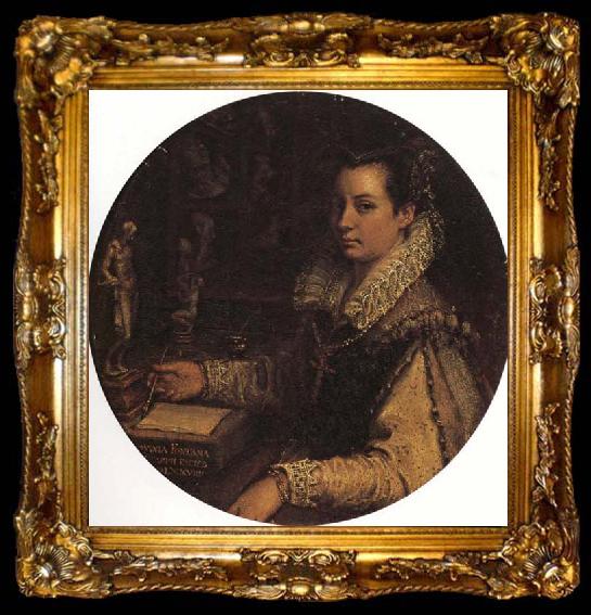 framed  Lavinia Fontana Self-Portrait in the Studiolo, ta009-2